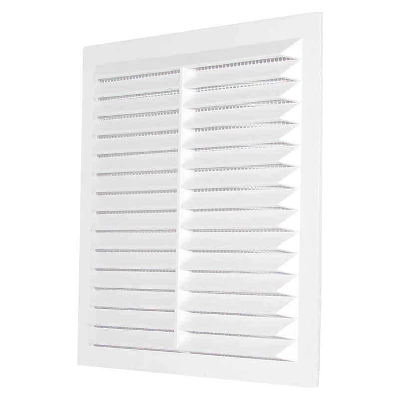 White Louvre Vent with Fly Screen, 195mm x 195mm