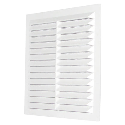 White Louvre Vent with Fly Screen, 195mm x 195mm