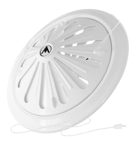 White Adjustable Round Louvre Vent, 80mm - 160mm