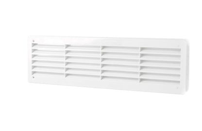 White Rectangle Louvre Door Vent, 90mm x 445mm