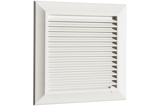 White Duo Smart Louvre Vent with Fly Mesh, 165mm x 165mm