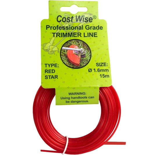 15m Twisted Red Star Trimmer Line, 1.6mm
