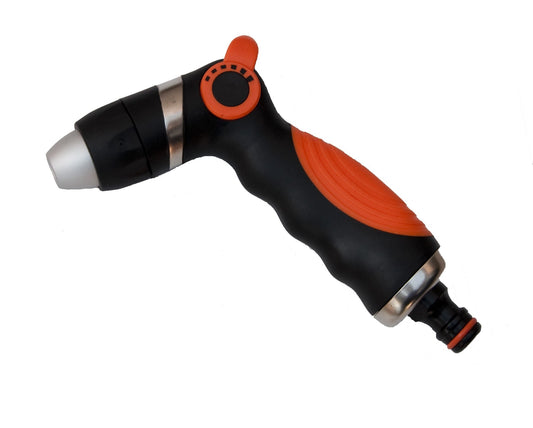 Black & Orange Adjustable Flow Metal Water Sprayer