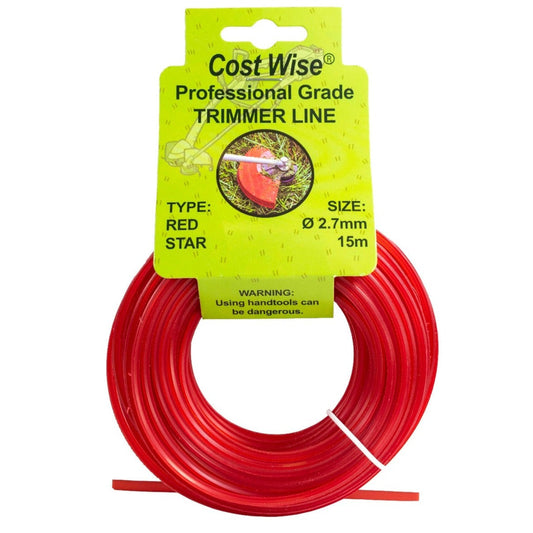 15m Twisted Red Star Trimmer Line, 2.7mm