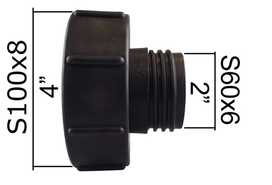 S100X8 IBC Adapter to S60X6 Male Thread