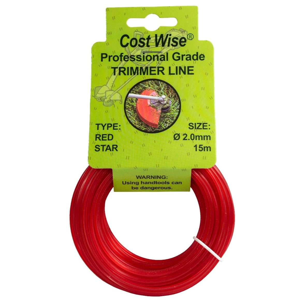 15m Twisted Red Star Trimmer Line, 2mm