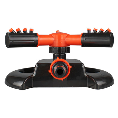 3-Arm Rotating Garden Sprinkler, Black & Orange