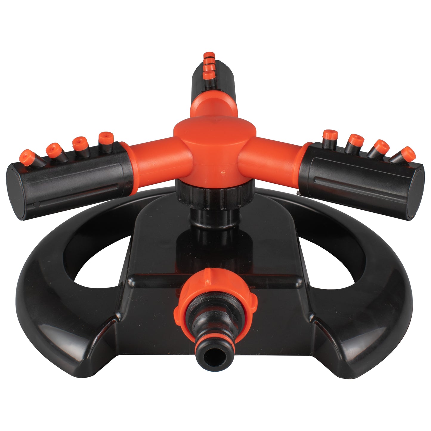 3-Arm Rotating Garden Sprinkler, Black & Orange
