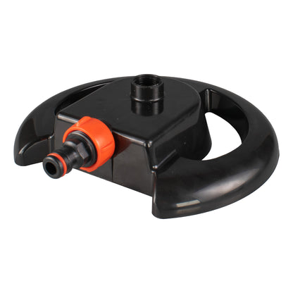 3-Arm Rotating Garden Sprinkler, Black & Orange