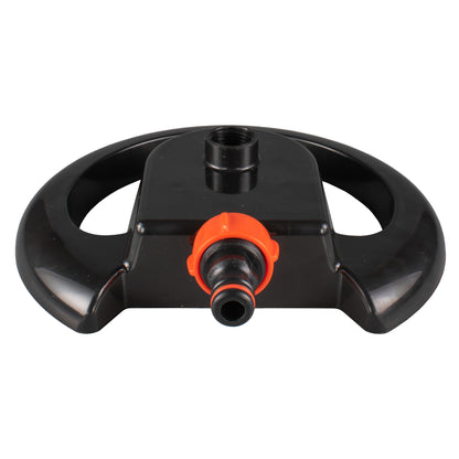 3-Arm Rotating Garden Sprinkler, Black & Orange