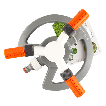 3-Arm Rotating Garden Sprinkler, White line