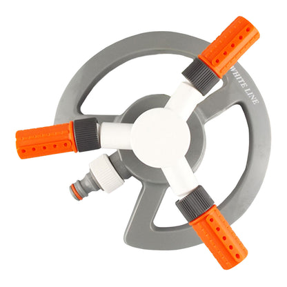 3-Arm Rotating Garden Sprinkler, White line