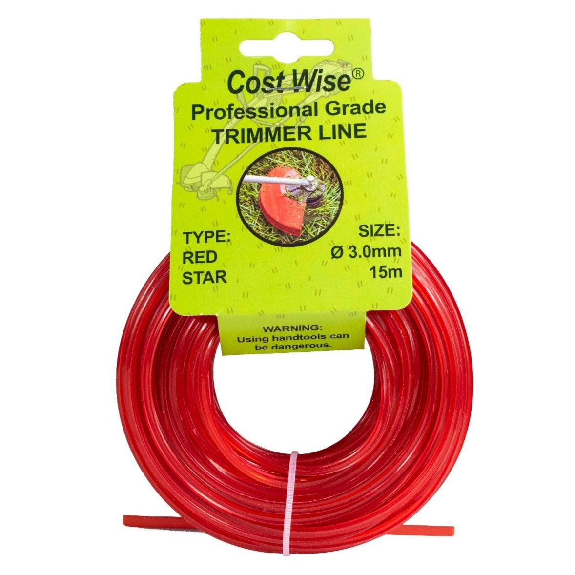 15m Twisted Red Star Trimmer Line, 3mm