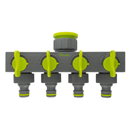 4-Way Splitter with Valves, Lime