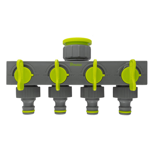 4-Way Splitter with Valves, Lime