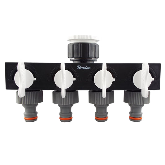 4-Way Splitter with Valves, Grey