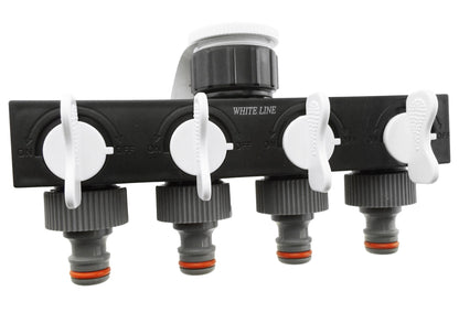 4-Way Splitter with Valves, Grey