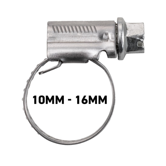 W2 Stainless Steel Hose Clips, 10mm - 16mm