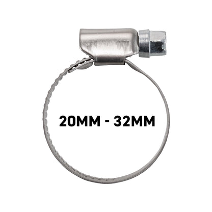 W2 Stainless Steel Hose Clips, 20mm - 32mm