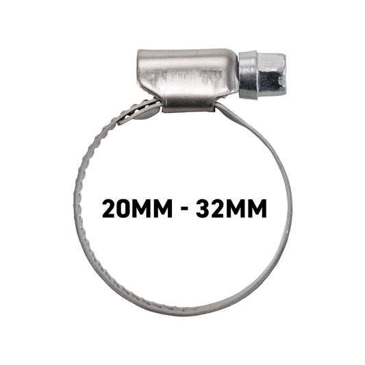 W2 Stainless Steel Hose Clips, 20mm - 32mm