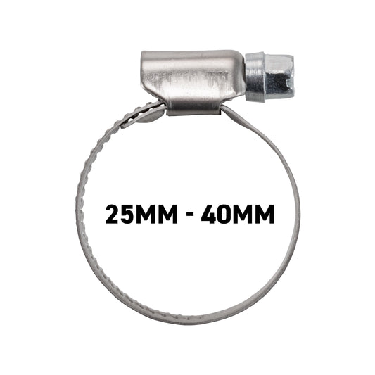 W2 Stainless Steel Hose Clips, 25mm - 40mm
