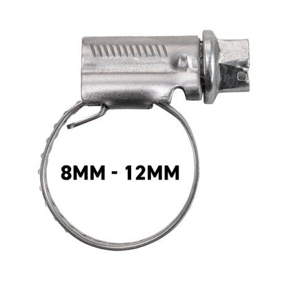 W2 Stainless Steel Hose Clips, 8mm - 12mm