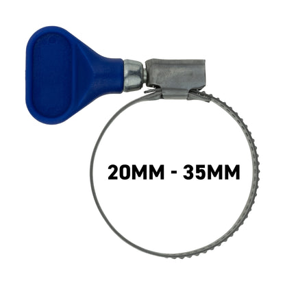 W2 Stainless Steel Butterfly Grip Hose Clips, 20mm-35mm