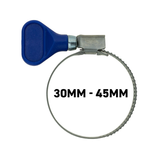 W2 Stainless Steel Butterfly Grip Hose Clips, 30mm-45mm
