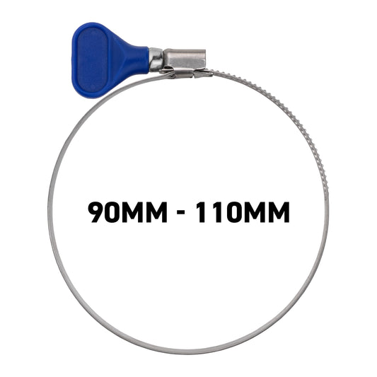 W2 Stainless Steel Butterfly Grip Hose Clips, 90mm-110mm