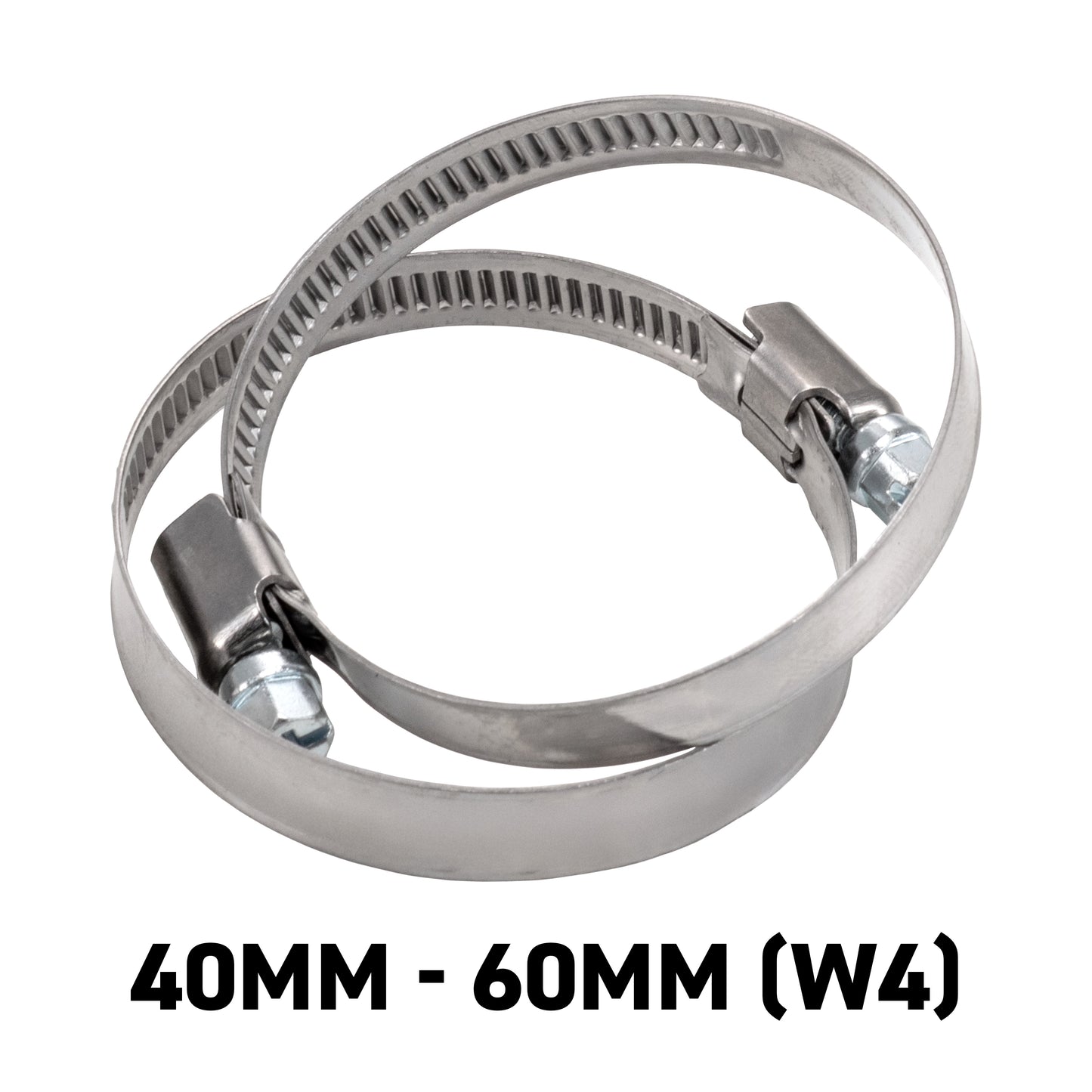 W4 Stainless Steel Hose Clips, 40mm - 60mm
