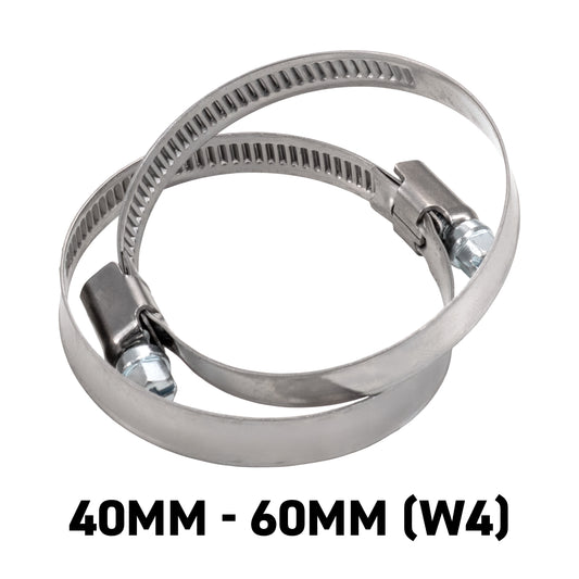 W4 Stainless Steel Hose Clips, 40mm - 60mm