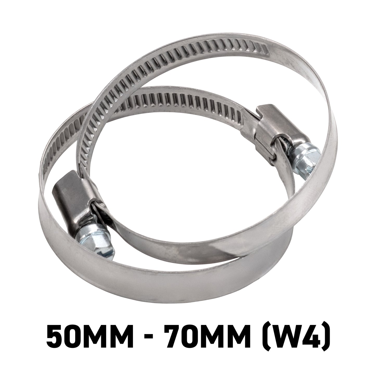 W4 Stainless Steel Hose Clips, 50mm - 70mm
