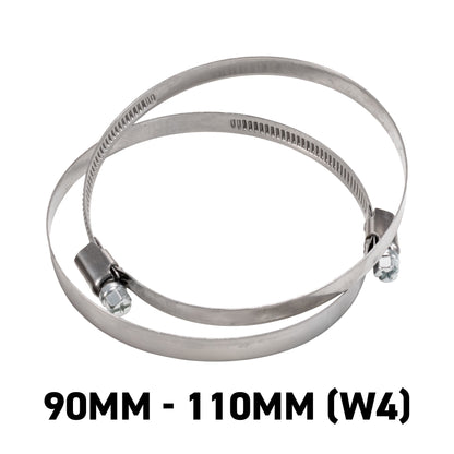 W4 Stainless Steel Hose Clips, 90mm - 110mm