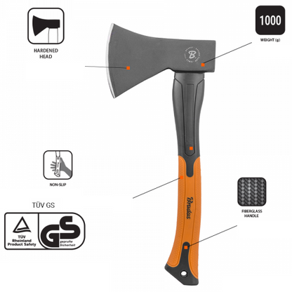 1000g Hand Axe Hatchet with Fiberglass Handle