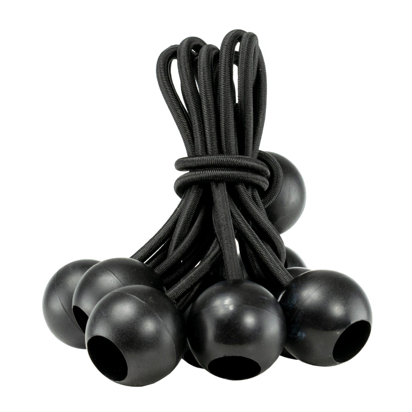 Mixed Size Pack of 30 Black Bungee Balls, 4"/ 6"/ 10"