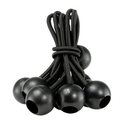 Mixed Size Pack of 30 Black Bungee Balls, 4"/ 6"/ 10"