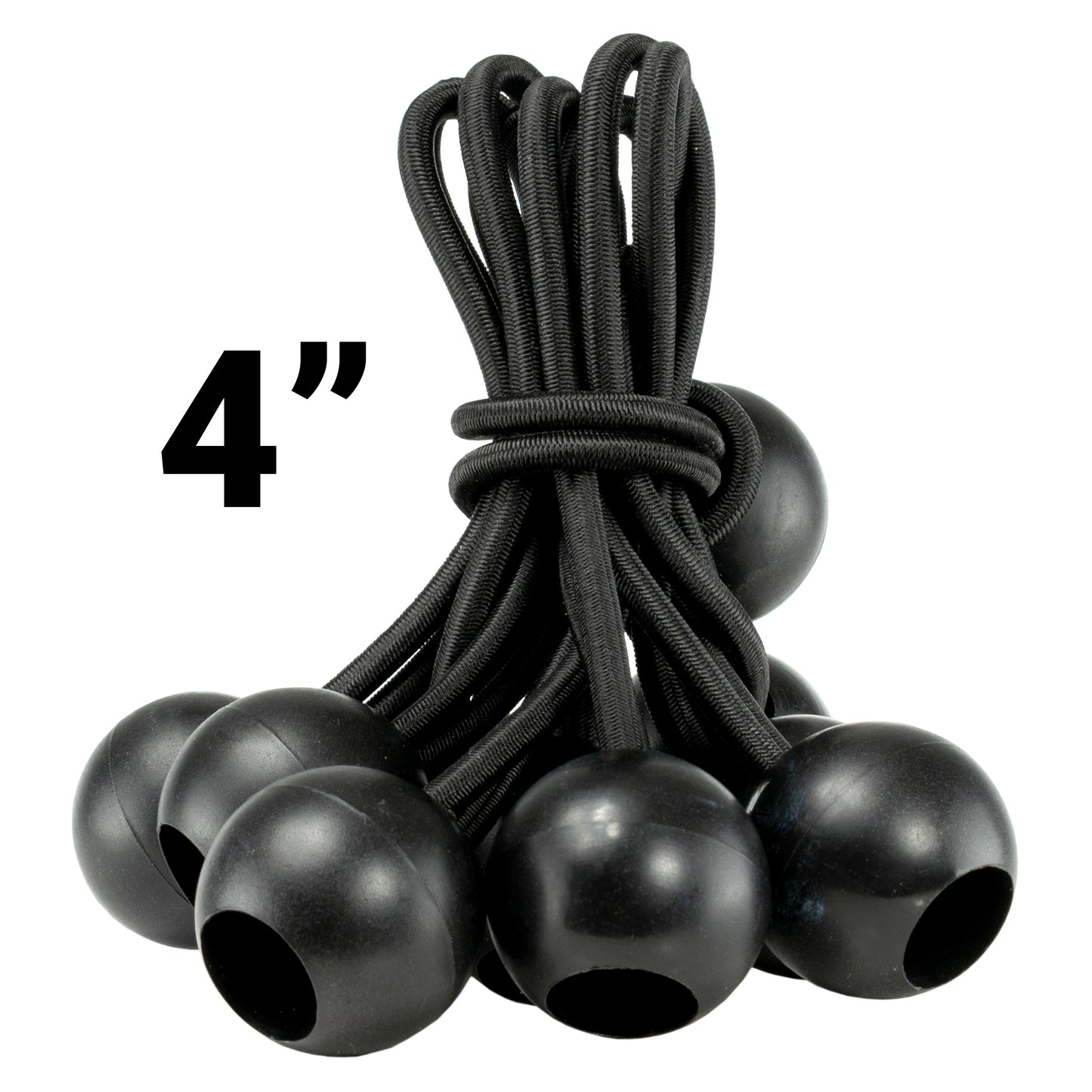 Black Bungee Balls 4"
