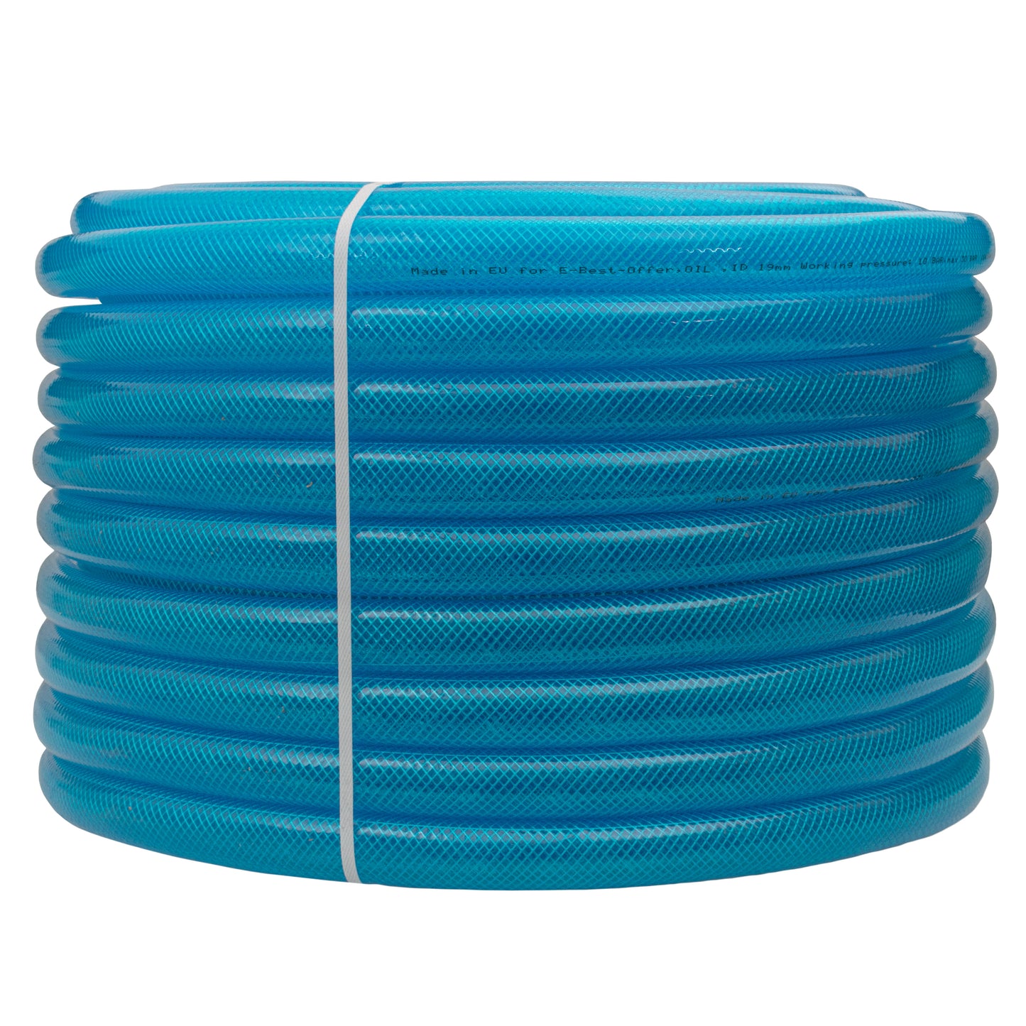 25mm Braided PVC Fuel Tech Hose, Transparent Blue
