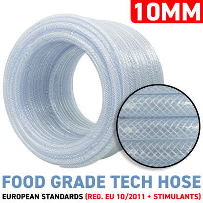 10mm Braided PVC Tech Hose, 1.6mm Wall Thickness