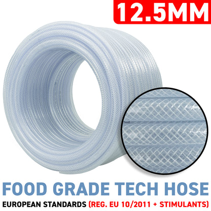 12.5mm Braided PVC Tech Hose, 1.7mm Wall Thickness