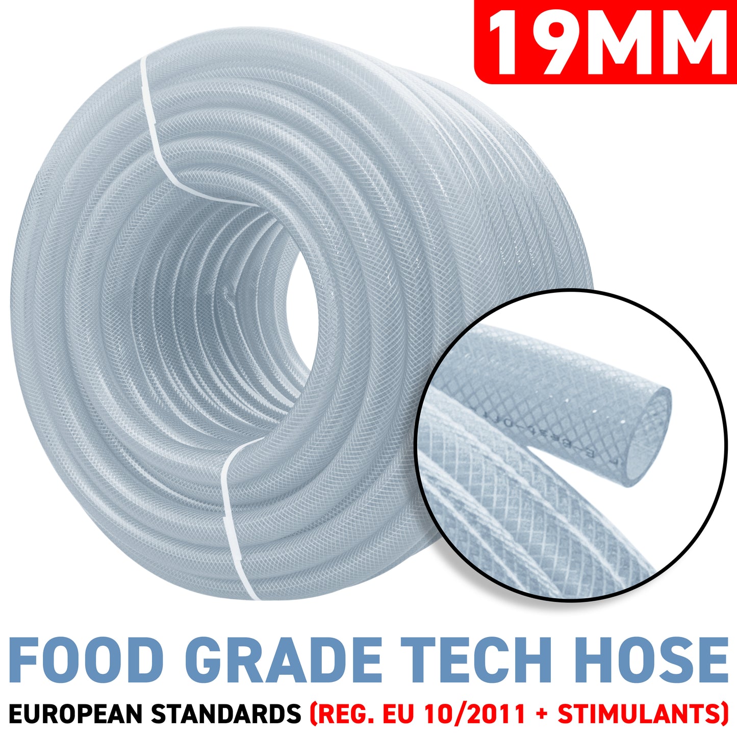 19mm Braided PVC Tech Hose, 3mm Wall Thickness