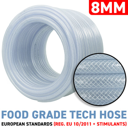 8mm Braided PVC Tech Hose, 1.6mm Wall Thickness