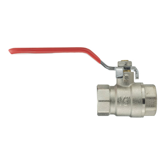 Female Nickel Plated Brass Lever Valve, 1/2"