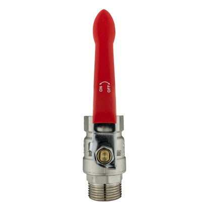Male to Female Nickel Plated Brass Lever Valve, 3/4"