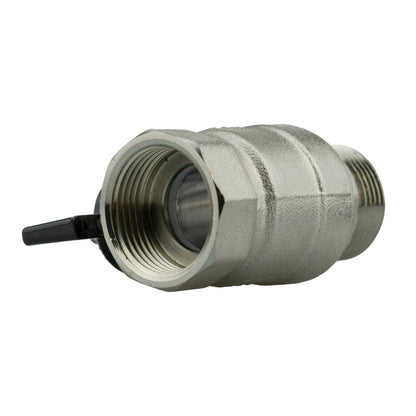 Male to Female Nickel Plated Brass Butterfly Valve, 3/4"