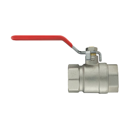 Female Nickel Plated Brass Lever Valve, 1.25"