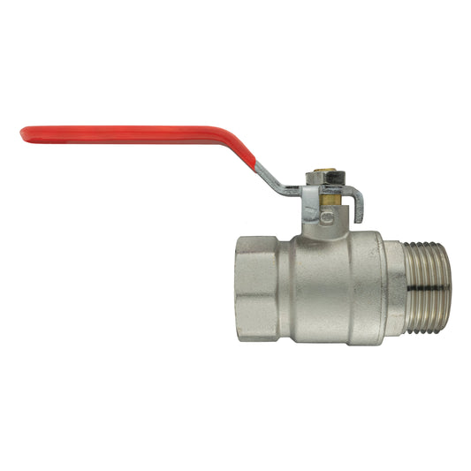 Male to Female Nickel Plated Brass Lever Valve, 2"