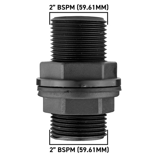 Threaded Water Butt Tank Adapter, 2"