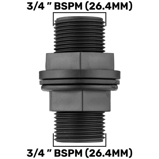 Threaded Water Butt Tank Adapter, 3/4"