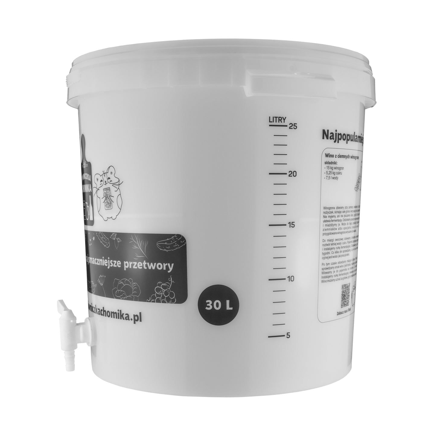 30L Home Brewing Fermenation Bucket with Lid & Tap